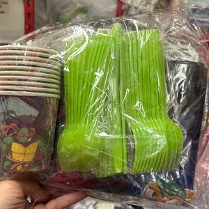 Ninja Green Party Cutlery Set with Cups